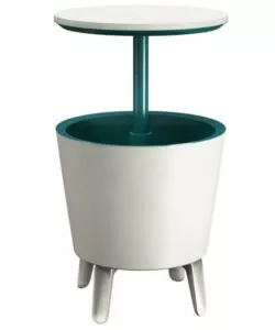 TAVOLINO PORTAGHIACCIO PORTATILE KETER "COOL BAR" BIANCO, 49,5X49,5X84,5 CM